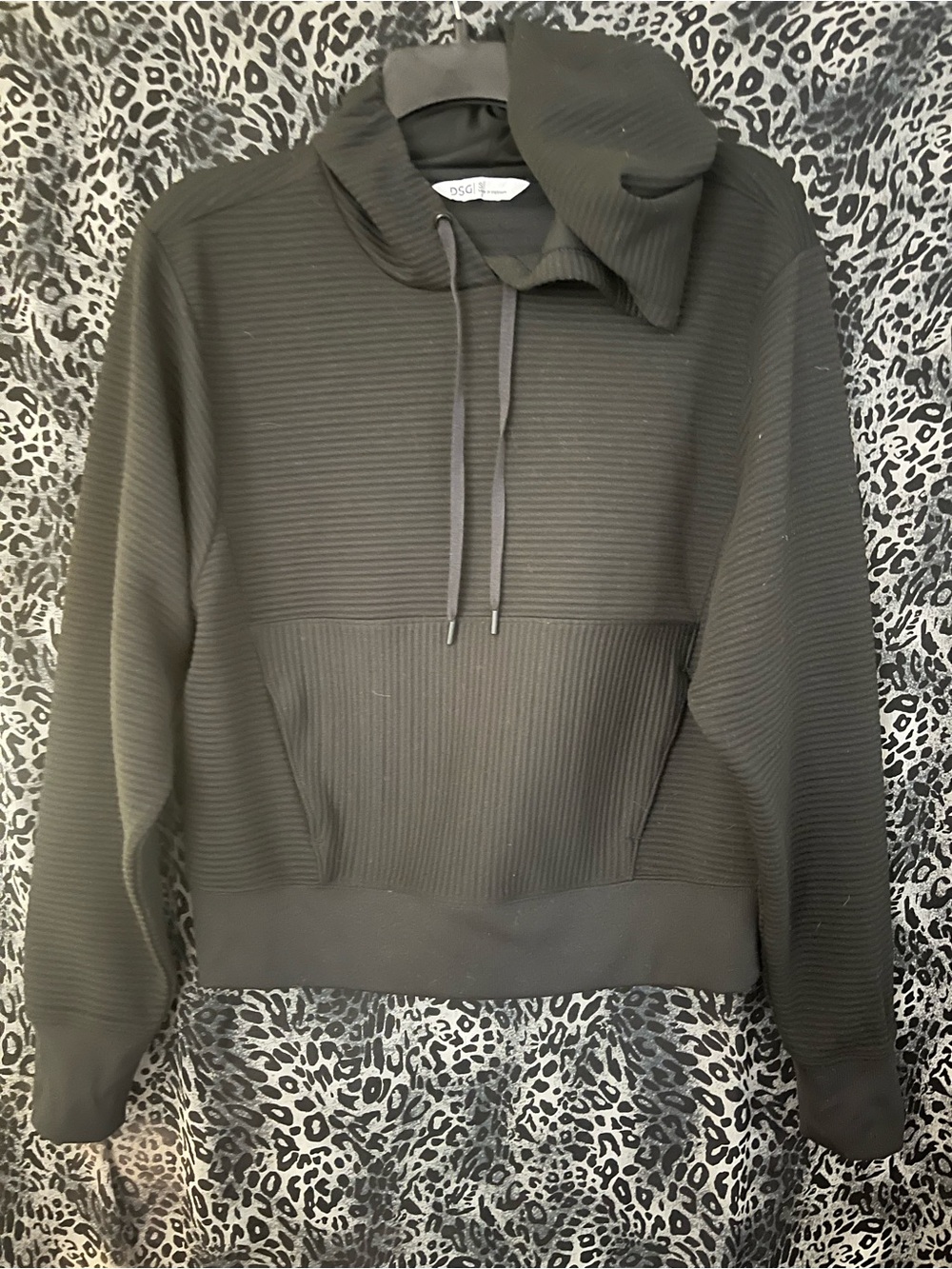 DSG Men’s Black Ribbed Crewneck Hoodie